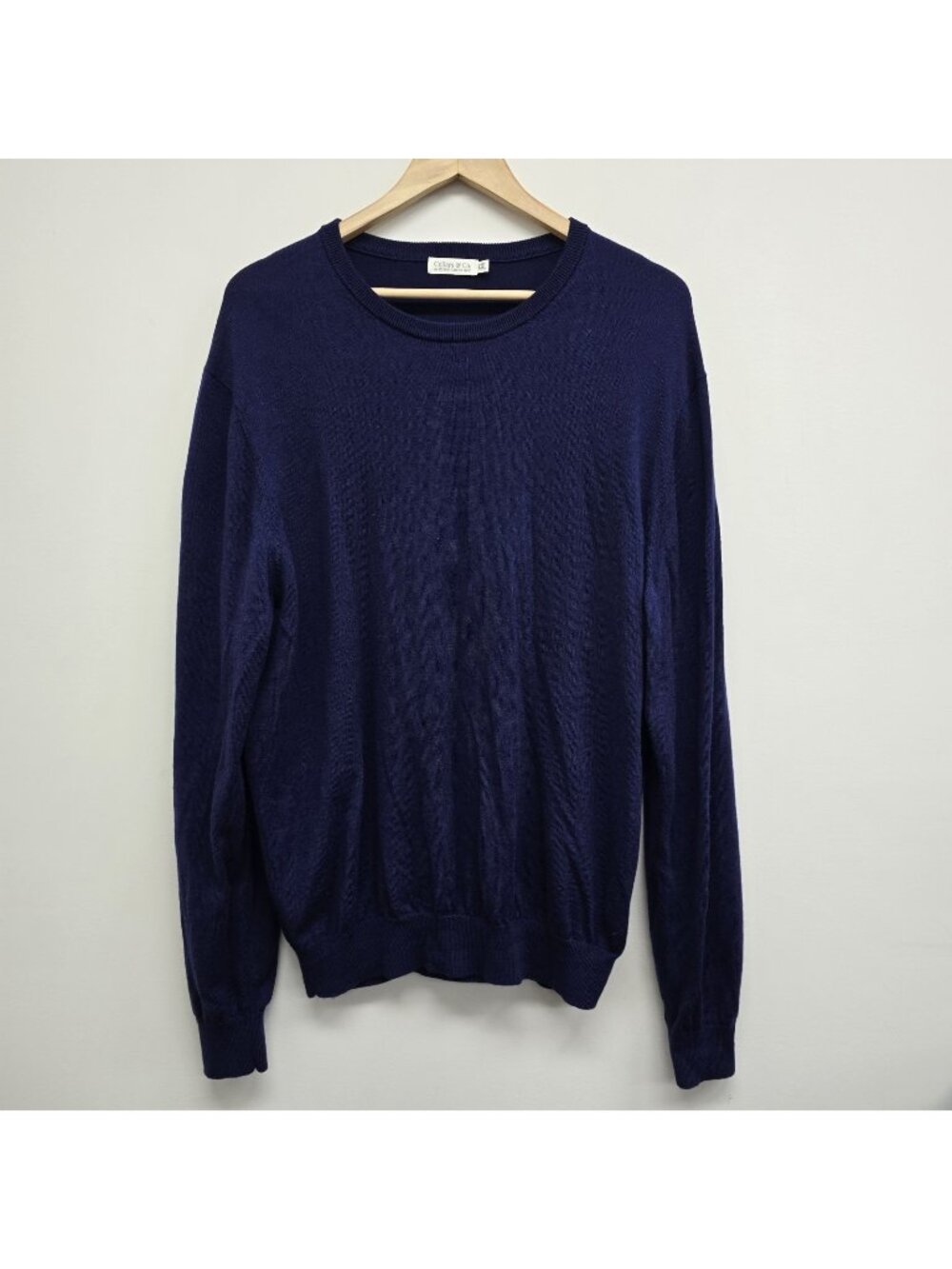 Collars & Co Australian Merino Wool Crewneck Sweater Size XXXL Navy Blue Office